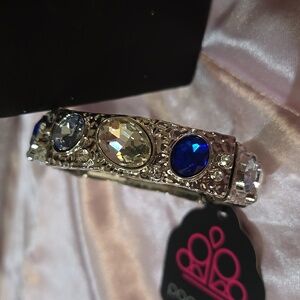 Elegant Silver and Blue Gemstone Bracelet